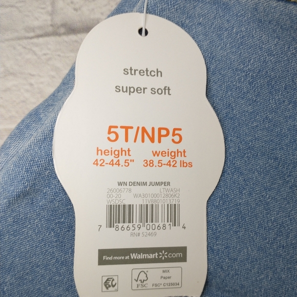 NWT Girls Denim Overall Jumper - Picture 6 of 7